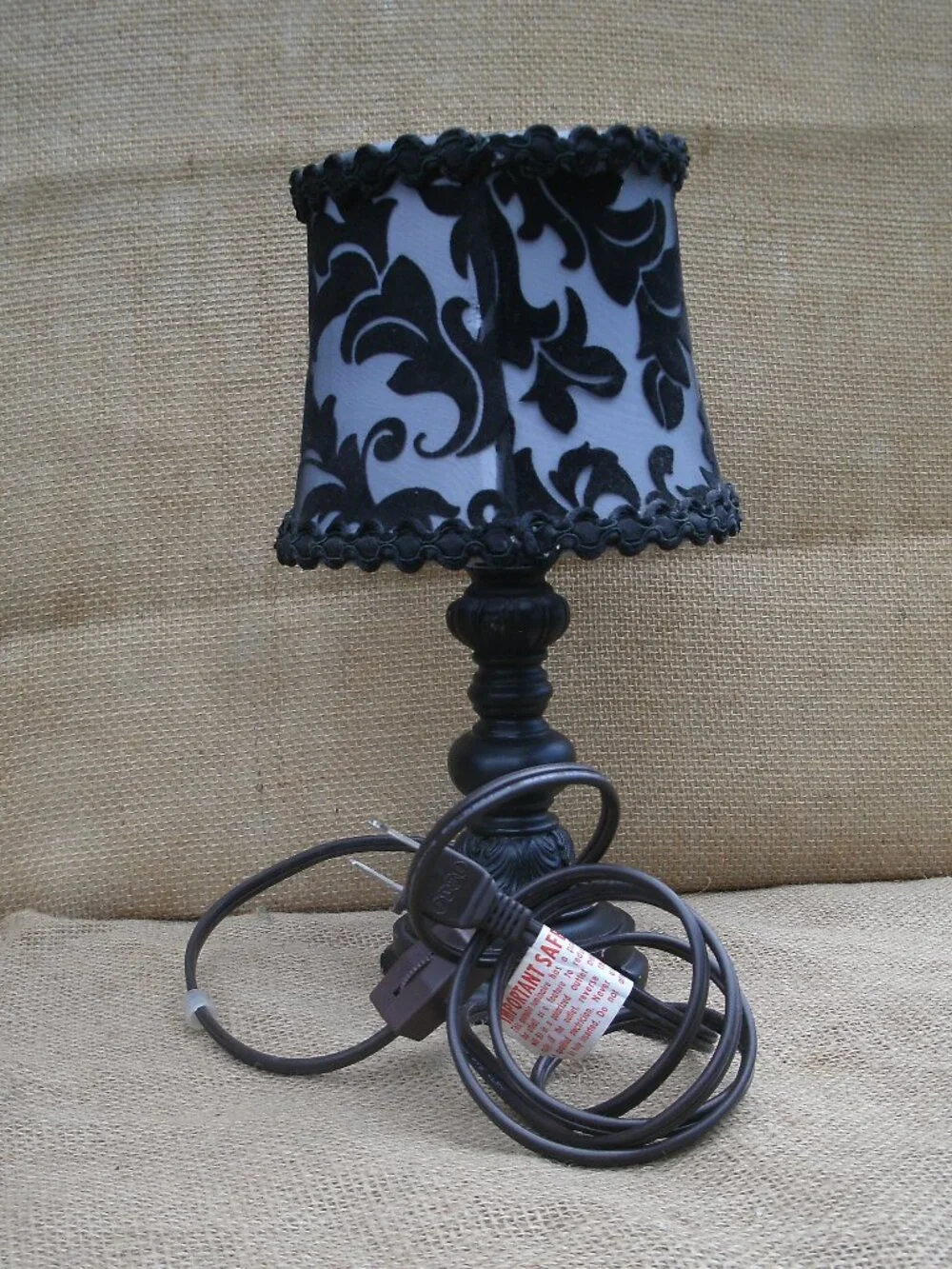 Vintage Victorian Inspired Goth Floral Lamp